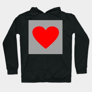 Corazón rojo sobre gris Hoodie